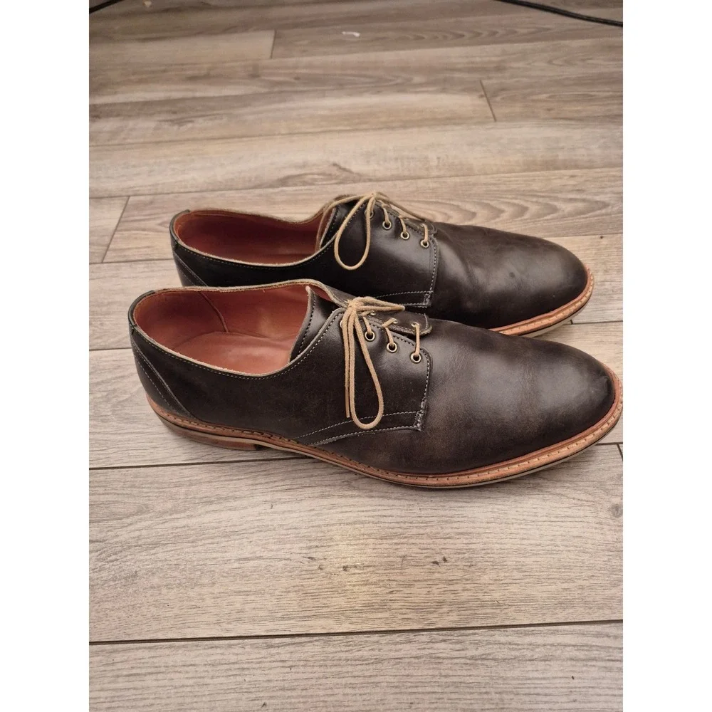 Allen Edmonds Nomad Dark Brown Leather Shoes Mens Blucher Extralight Sole 14 EEE